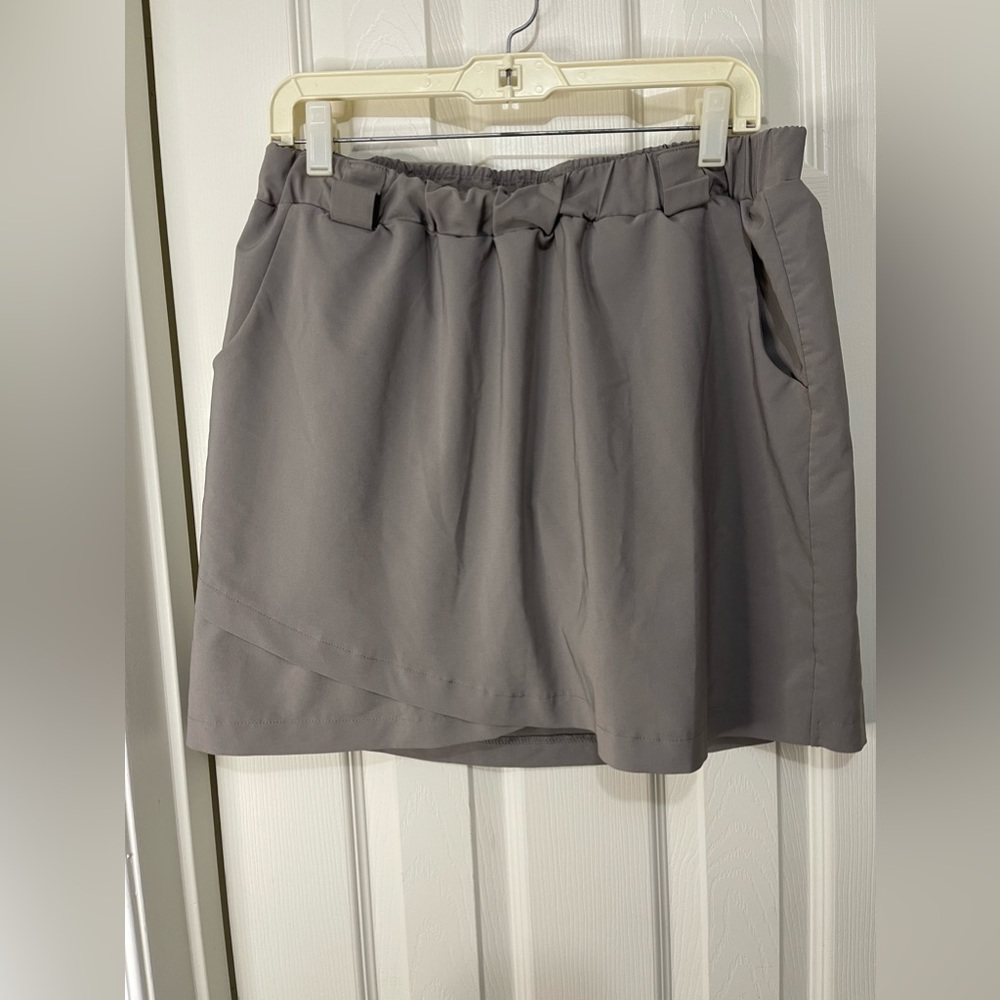 RBX Gray Elastic Waist Athletic Skort